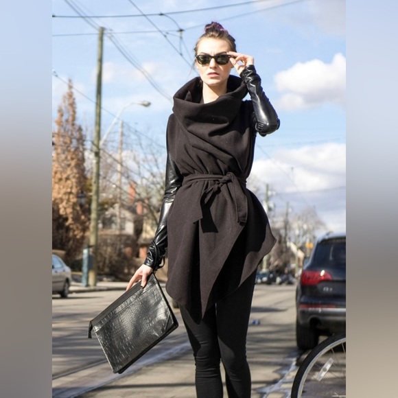 Cowl Neck Wrap Jacket || NRT FASHIONS || size M - Picture 1 of 7